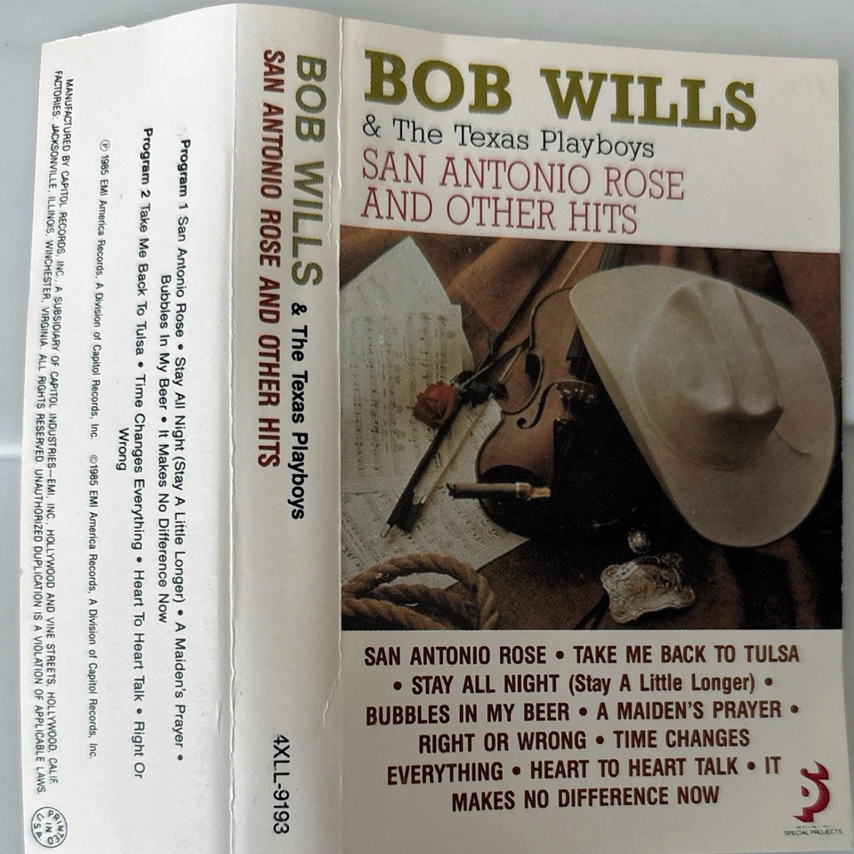 Bob Wills & The Texas Playboys: San Antonio Rose & Other Hits (Cassette Tape) Foto 1 de 1