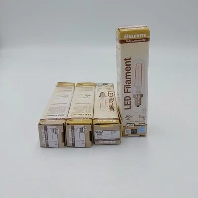 Bulbrite Pack of (4) 2.5 Watt Dimmable Antique Glass Finish T6 LED Light Bulbs - Image 1 of 2