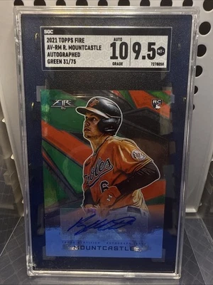 2021 Topps Fire - Autographs Ryan Mountcastle #AV-RM Green /75 (AU, RC) SGC 9.5 - Image 1 of 2