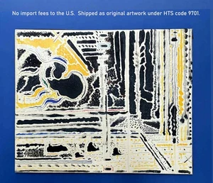 Kjeld Jensen (1922) óleo sobre lienzo - Modernismo abstracto gráfico 1977 - Certificado de autenticidad - Imagen 1 de 6