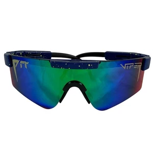 Pit Viper Sonnenbrille blau gold gesprenkelt verspiegelt Sportschirme - Bild 1 von 12