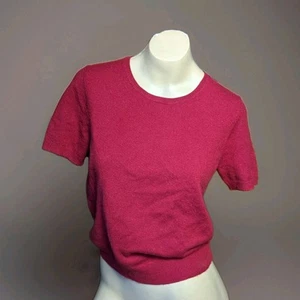 Vintage 1990s Lauren Ralph Lauren Red Short Sleeve Cashmere Baby Tee Sz S - Bild 1 von 5