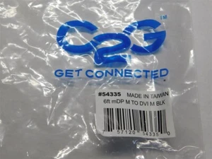 C2G 54335 Mini Display Port Stecker auf DVI Stecker 6 Fuß Adapterkabel (TAA-kompatibel) - Bild 1 von 2