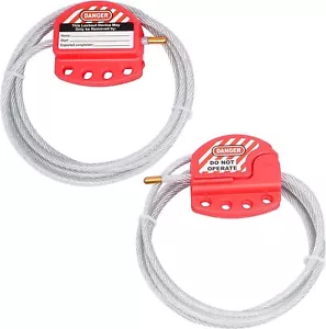 RealPlus Lockout Tagout Cable Lock, 1/4" x 6ft Adjustable Cable Lockout, 2 Pack - Picture 1 of 7