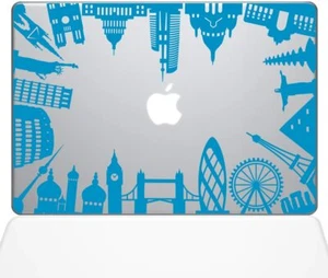 The Decal Guru Around The World Monuments Decal Vinyl Sticker, 12" MacBook, Blue - Photo 1/1