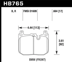 Hawk Front Disc Brake Pad Set Fits 2018-2019 BMW 430i  Performance Ceramic Disc - Picture 1 of 4