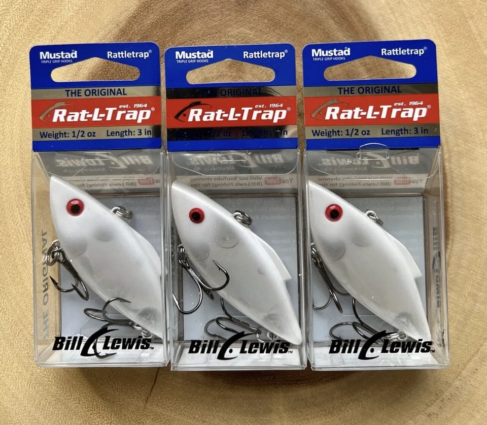 RAT-L-TRAP (Lote de 3) Crankbaits sin labios, Bill Lewis, ¡pesca de lubina! ¡NUEVO CON ETIQUETAS! Foto 1 de 4