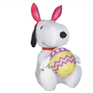 42” Easter Snoopy Bunny Ears W/egg￼ Lighted Airblown inflatable yard decor Gemmy