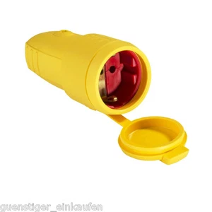 AS Schwabe Gomma Frizione IP44 Giallo 230V/16A 2,5mm ² Aggancio-Schuko Spruzzi - Foto 1 di 1