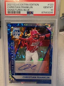 Christian Franklin 2021 Panini Elite Extra Edition Signatures Blue PSA GEM MT 10 - Picture 1 of 2