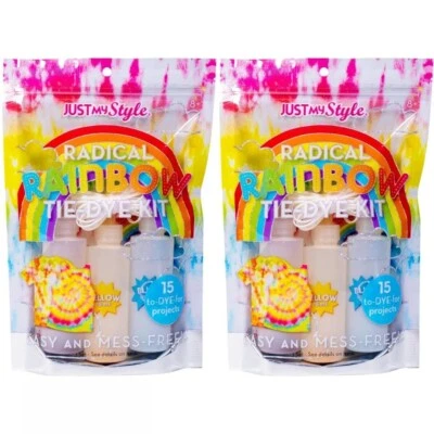 2x Tie Dye Kit - 6 Radical Colours with Gloves, Bands & Sheet for Arts & Crafts - Image 1 of 4