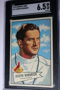 1952 Bowman large football card JOSEPH KUHARICH #75 SGC 6.5 EXMT+(HIGH END CARD) - Picture 1 of 2