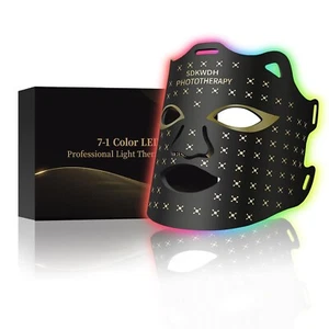 Máscara facial LED terapia de luz máscara terapia de luz roja 7 colores terapia de luz - Imagen 1 de 8