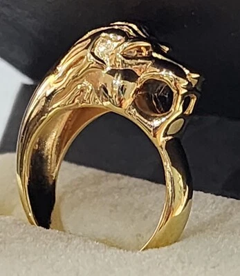 Usado Moda Al Massimo® anel de leão de ouro amarelo 18k sobre bronze 8 - Imagem 1 de 4