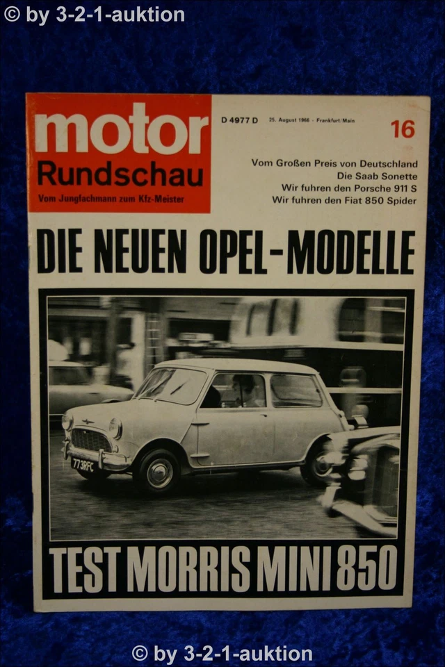Motor Rundschau 16/66 Porsche 911 S Mini 850 Morris Mini - Immagine 1 di 1