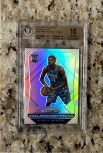 Panini Prizm Karl-Anthony Towns 2015-16 plateado BGS 10 novato radiocontrol Pop 10 - Imagen 1 de 3