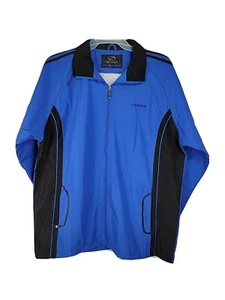 Mens Sports Wear Blue & Black Full Zip Pockets Jacket Long Sleeve Size L - Picture 1 of 8