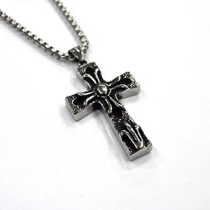 Anhänger Edelstahl Skull Kreuz Kruzifix Totenkop Biker Herrenschmuck Death Kette - Bild 1 von 5