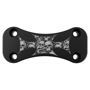 Riser-Abdeckung + Lasergravur - Cross & Skull → Yamaha XVS 650 Drag Star + Cl. - Bild 1 von 2