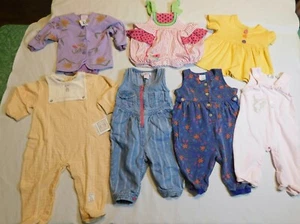 LOT VTG GIRL CLOTHES BABY 90s INFANT 6-12 mo ROMPER BUBBLE OUTFIT GYMBOREE - Picture 1 of 15