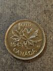 1943 Canadian Penny- King George VI Maple Leaf Coin