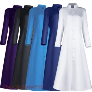 Womens Clergy Robes Minister Cosplay Church Pastor Cassock Robe Priest Vestment - Picture 1 of 30