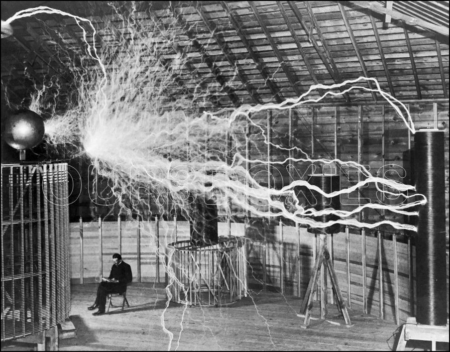 Nikola Tesla Photo 11X14 - 1899 Labratory Experiment Electricity - Image 1 of 1