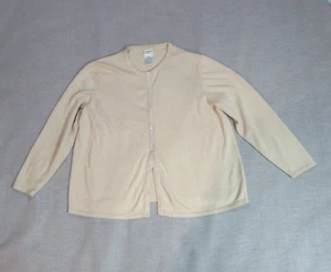 Liz Baker Cardigan Sweater Womens Size PXL Tan Petites Long Sleeve Knit Momcore - Picture 1 of 9