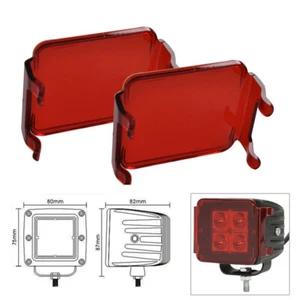2pcs Red Lens Cover for 3 inch 12W 24W LED Work Light Cube Pods Fog Lamp Driving - Picture 1 of 11