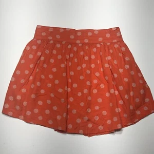 Cooperative Skirt Womens Size Small Orange White Dot Print Elastic Pull On Mini - Foto 1 di 12