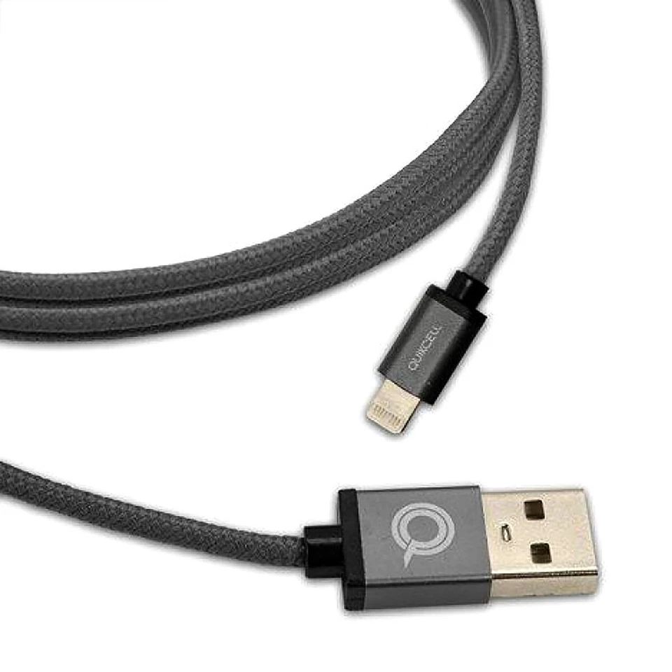 Cable trenzado Lightning a USB certificado por Apple Quikcell MFi 1 m 3 pies iPhone iPad Foto 1 de 3