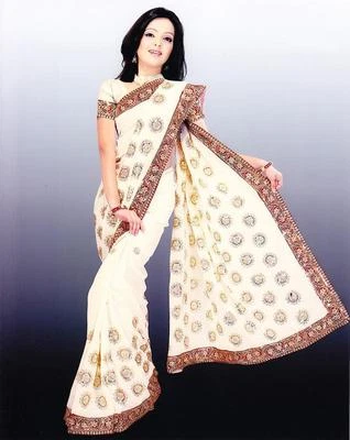 Nuevo con etiquetas Bollywood Boda Lentejuelas Gasa Sari Sari Danza del Vientre Bauchtanz Tela Jupe Foto 1 de 3