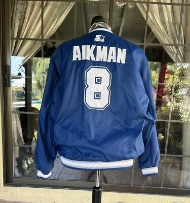 Chaqueta cortavientos vintage de los Dallas Cowboys Starter Troy Aikman de los años 90 extra grande Foto 1 de 4