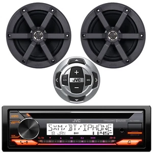 JVC KD-T92MBS 1DIN Marine Bluetooth CD Receiver W/Remote, 2x 6.5" 100W Speakers - Picture 1 of 5