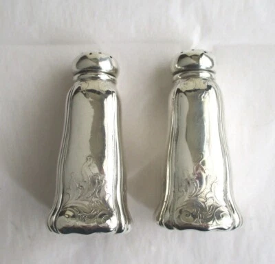 Salero y pimentero Whiting art nouveau siglo XIX plata esterlina americana Foto 1 de 4