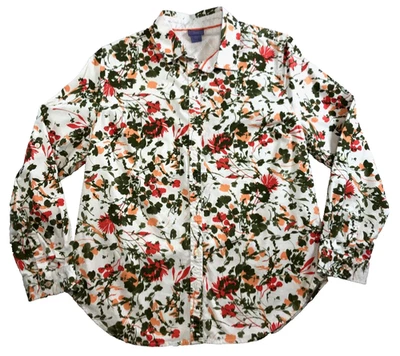 Blusa Laura Scott Mujer Talla PL Floral Abotonada Manga Larga Elastizada Foto 1 de 4