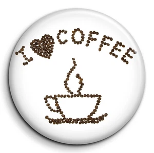 Café 1 i love coffee - Badge Epingle 38mm Button Pin - Foto 1 di 5