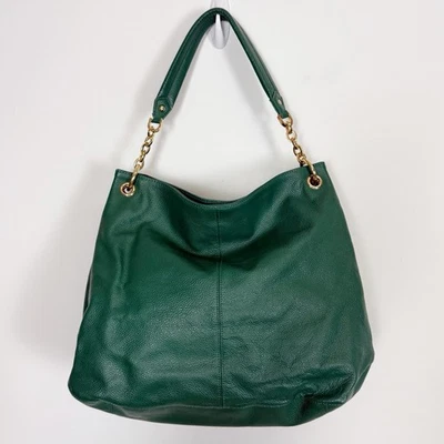 Bolso de hombro holgado de cuero grande Cuore & Pelle verde Foto 1 de 4