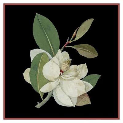 Magnolia Blossom Flowers inspired Mary Delany Counted Cross Stitch Pattern - Image 1 of 4