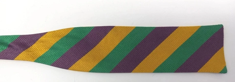 Brooks Brothers Pajarita Seda Repp Dorado Verde Púrpura Rayas EE. UU. Foto 1 de 4