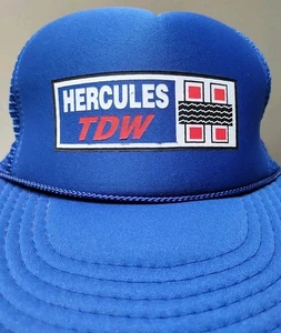 Gorra de camionero Hercules Tire Dealers Warehouse vintage stock antiguo marca KC azul - Imagen 1 de 10