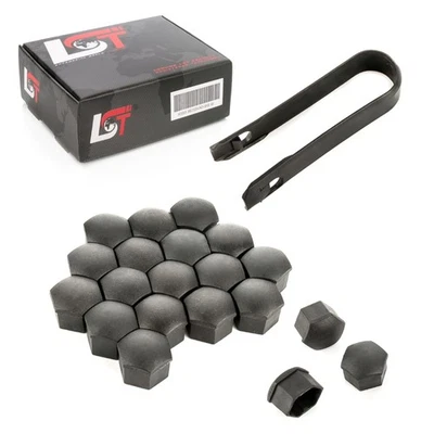 20 uds tornillos de rueda tapas hexagonales 17 mm negro áspero para PORSCHE Foto 1 de 4