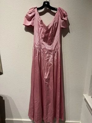 Vestido Largo Rosa Vintage House Of Bianchi Años 80 Coqueta Baile de graduación EE. UU. Romántico Foto 1 de 4