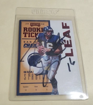 1998 Playoff Contenders Rookie Ticket Auto #95 Ryan Leaf RC Chargers - Image 1 of 2