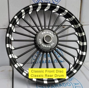 Para Real Enfield Classic 350 500" Frente Y Posterior 24 Radios Alloy Llanta Par - Imagen 1 de 1