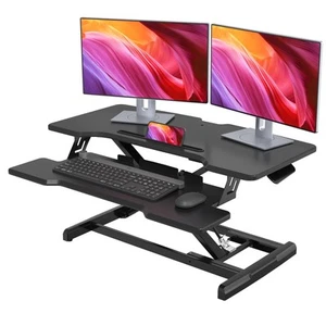 Standing Desk Converter 32 inch, Height Adjustable Sit Stand Desk Riser, Quic... - Picture 1 of 9