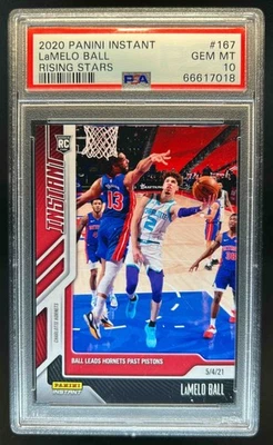 2020-21 Panini Instant NBA LaMelo Ball RC #/942 Rookie #167 Hornets PSA 10 - Image 1 of 2