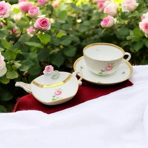 Porcelain tea Cup , Saucer and Tea Bag Tray by Herend - Picture 1 of 11