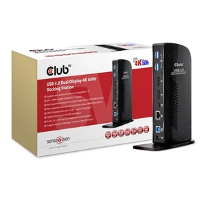 Club 3D CSV-1460 USB 3.0 Dual Display 4K 60Hz Docking Station Black - Afbeelding 1 van 6
