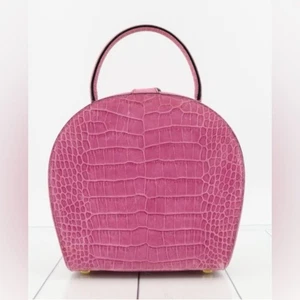 Celine Damenhandtasche rosa Krokodilprägung - Bild 1 von 10